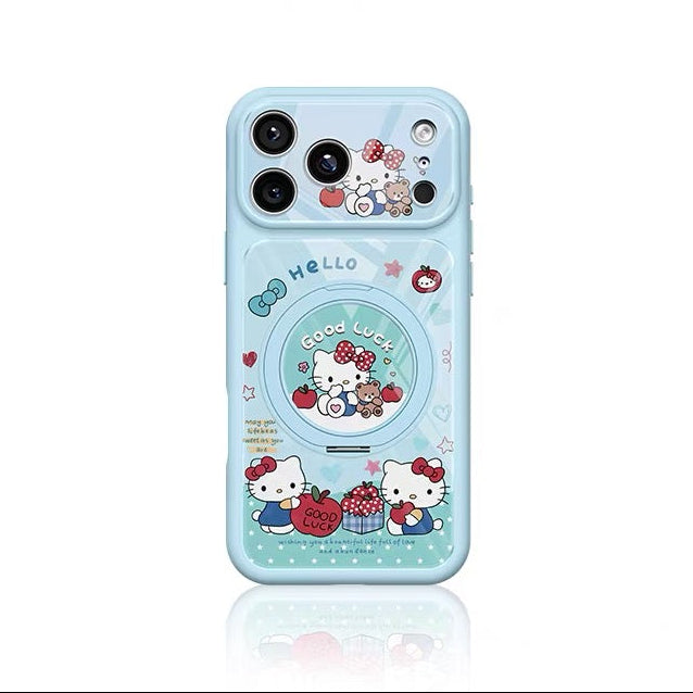 Strawberry Cat Rotating Magnetic Stand Phone Case