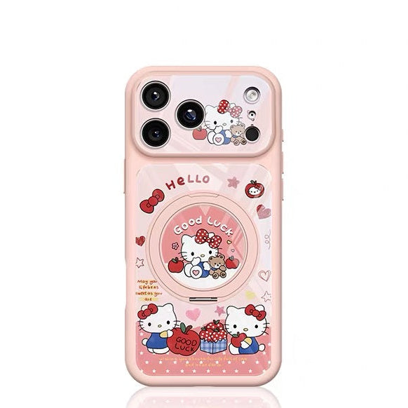 Strawberry Cat Rotating Magnetic Stand Phone Case