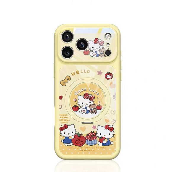 Strawberry Cat Rotating Magnetic Stand Phone Case