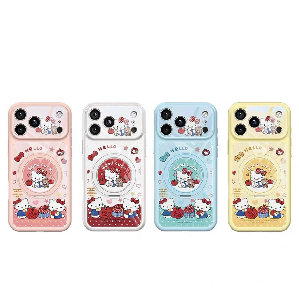 Strawberry Cat Rotating Magnetic Stand Phone Case