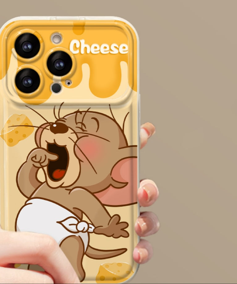 Cute Mouse Pendant Phone Case with Flip-Mirror