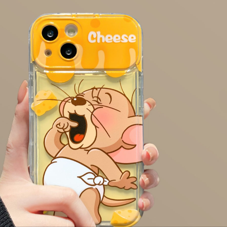 Cute Mouse Pendant Phone Case with Flip-Mirror