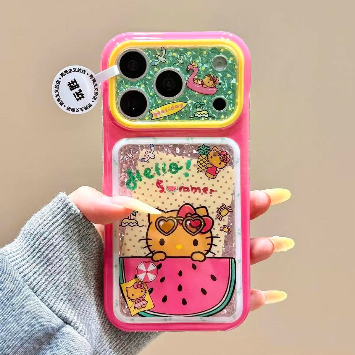 Cute cartoon polka-dot watermelon Hello Kitty phone case