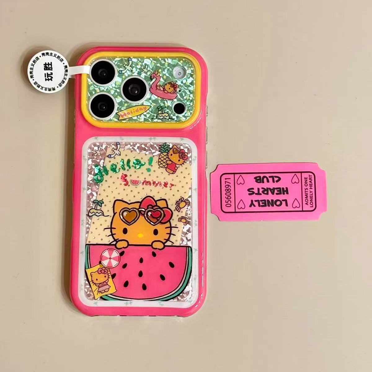 Cute cartoon polka-dot watermelon Hello Kitty phone case