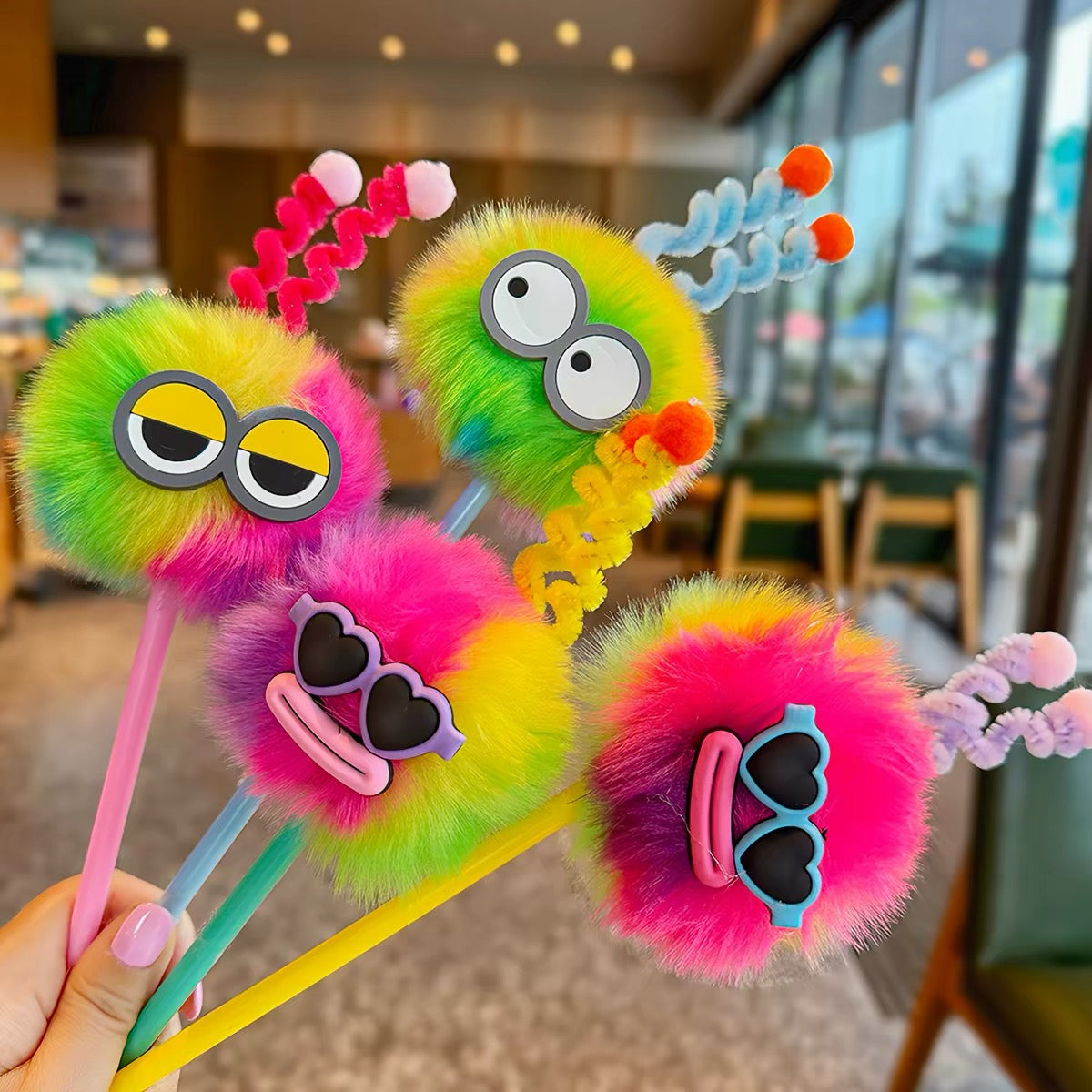 Super Cute Pom-Pom Ballpoint Pen with Braided Detail – Perfect Student Gift