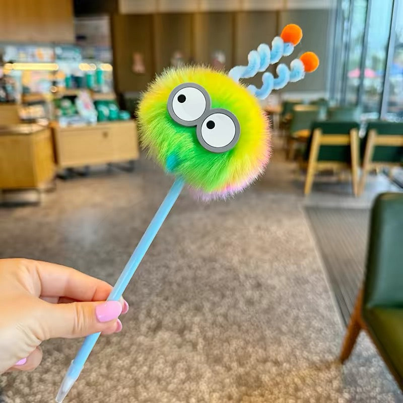 Super Cute Pom-Pom Ballpoint Pen with Braided Detail – Perfect Student Gift