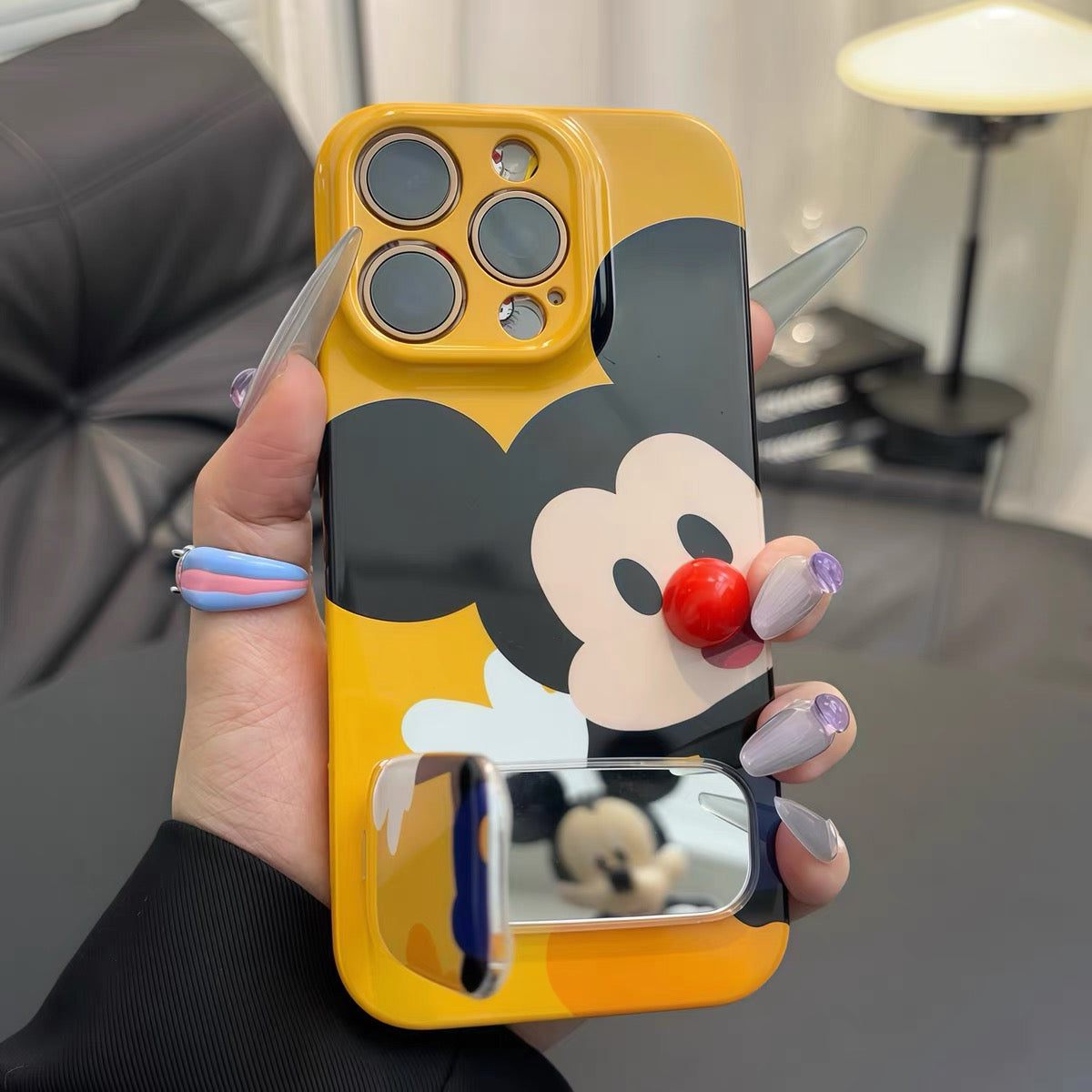 Mickey & Minnie Mirror Stand Phone Case for Android