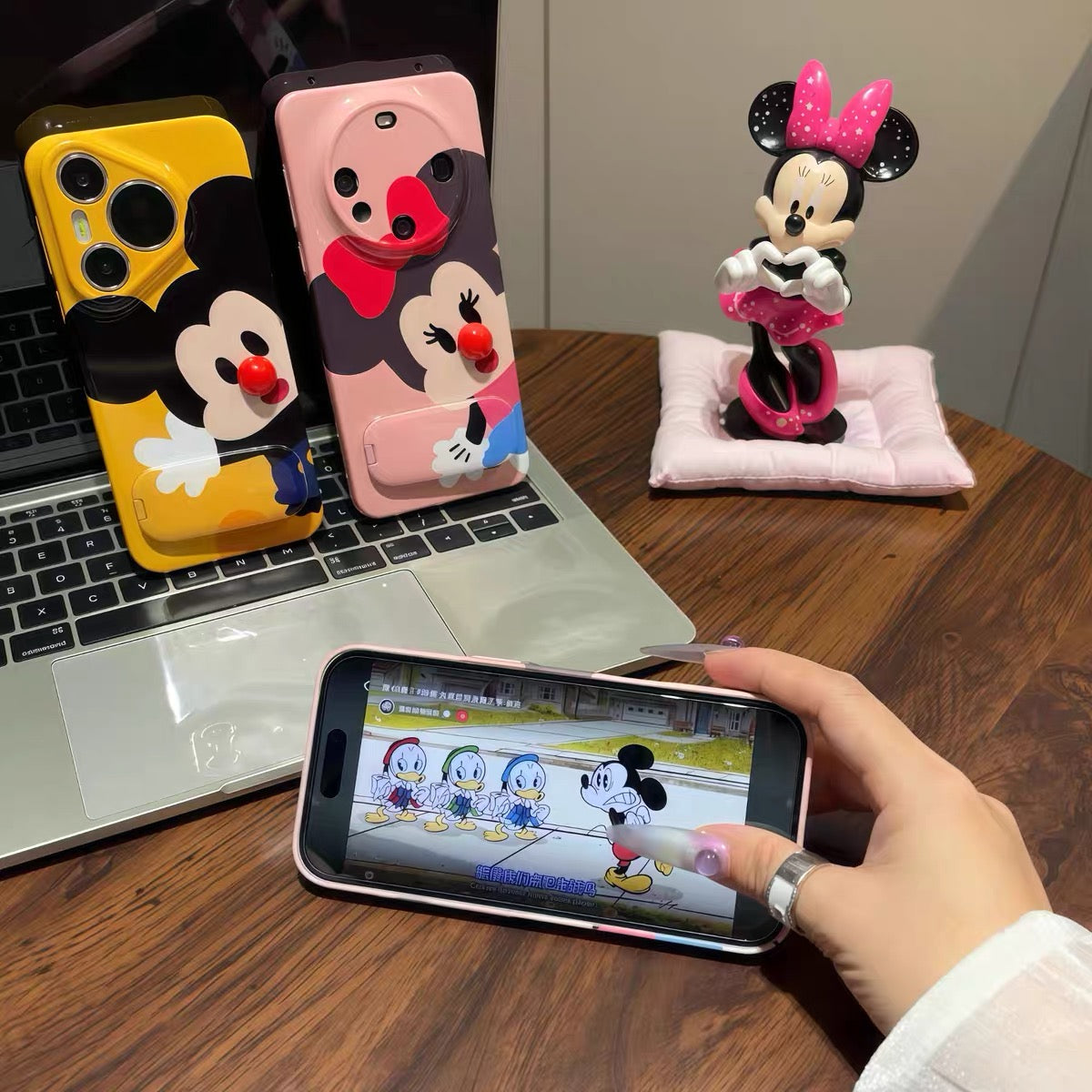 Mickey & Minnie Mirror Stand Phone Case for Android