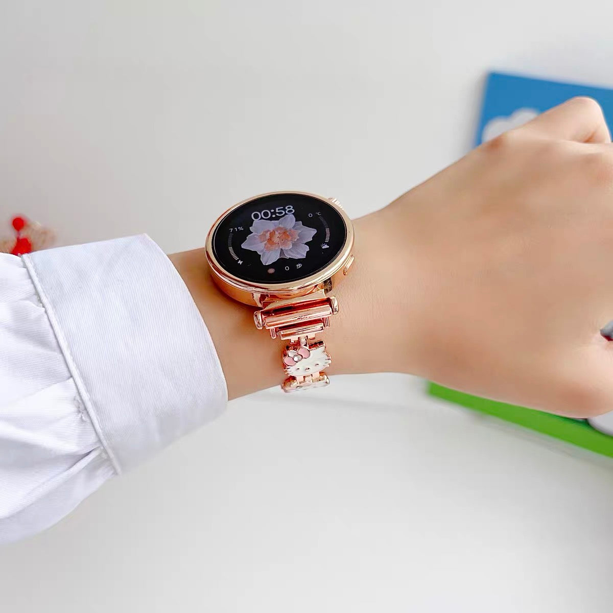 Hello Kitty watch bands compatible with Samsung Galaxy Watch 4, 5, 6, and 7 series.