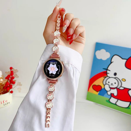 Hello Kitty watch bands compatible with Samsung Galaxy Watch 4, 5, 6, and 7 series.