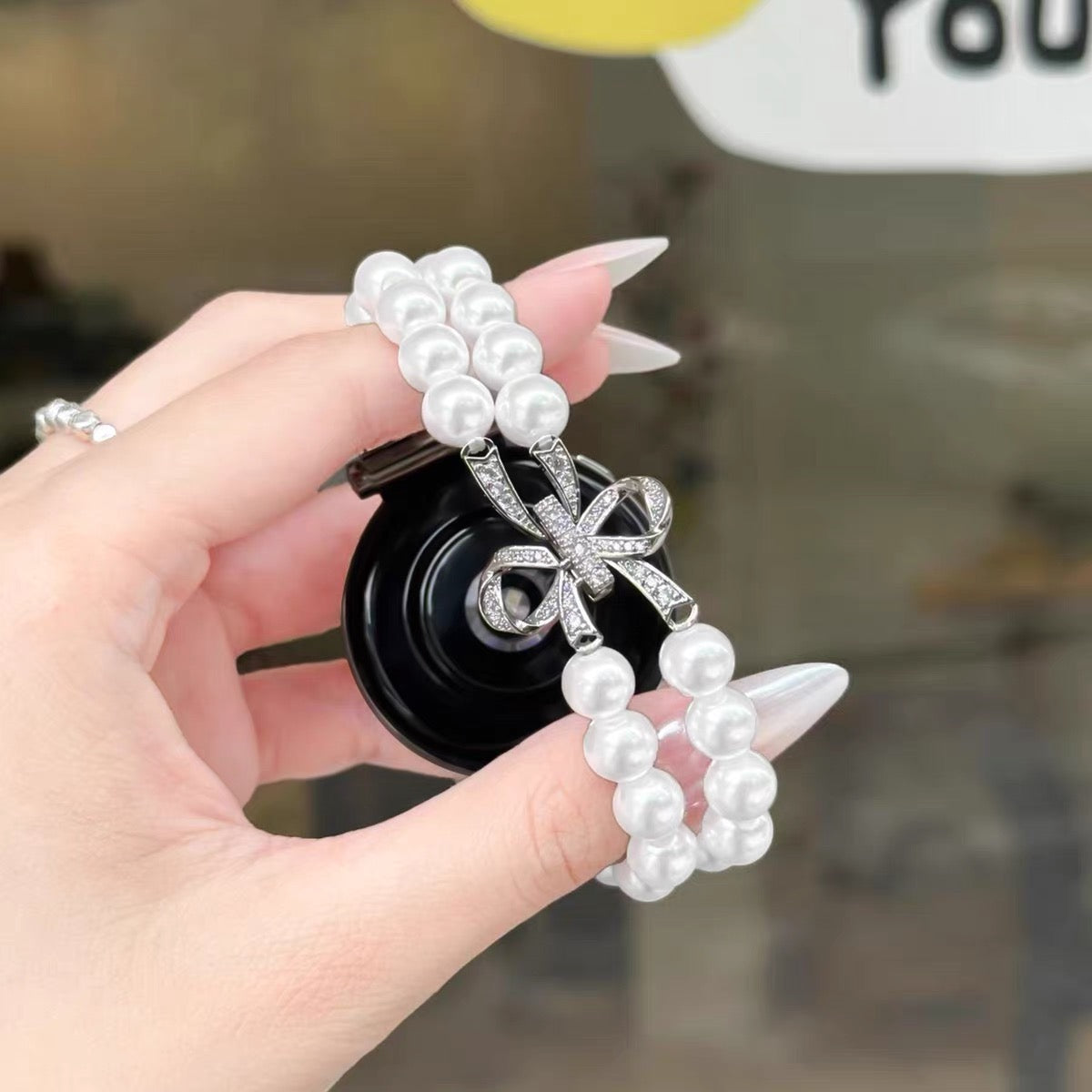 Bow and Pearl Watch Band for Samsung Galaxy Watch 9/8/7/6/5/4
