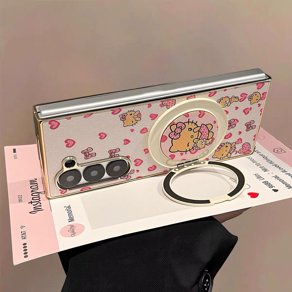 Suitable for Samsung Hello Kitty rotating kickstand phone case