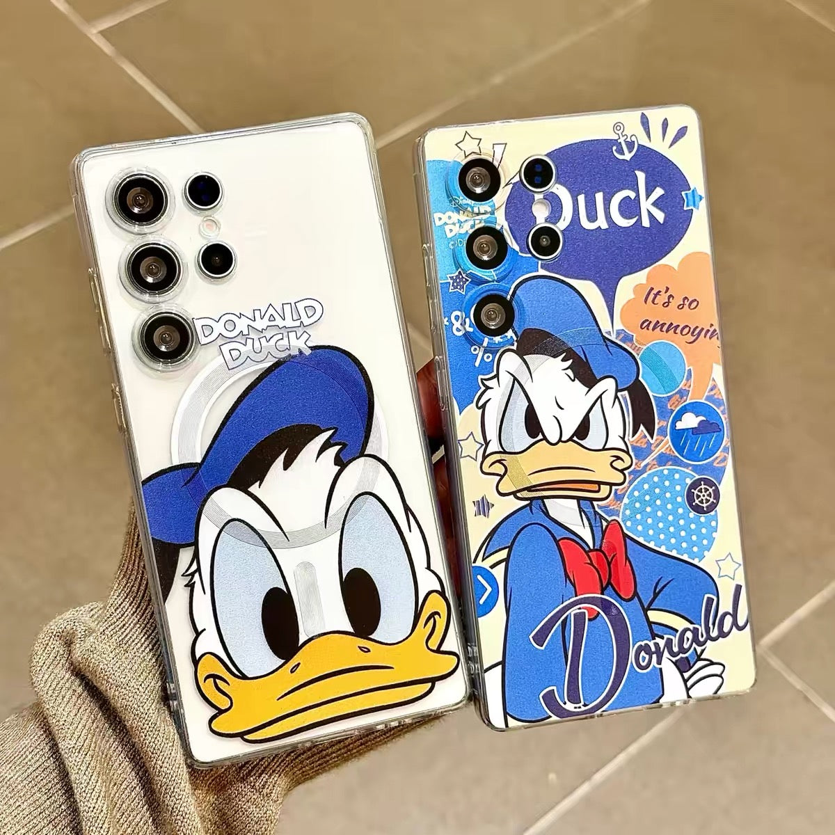 Magnetic Stand + Wrist Strap Phone Case for Samsung (Donald Duck Design)