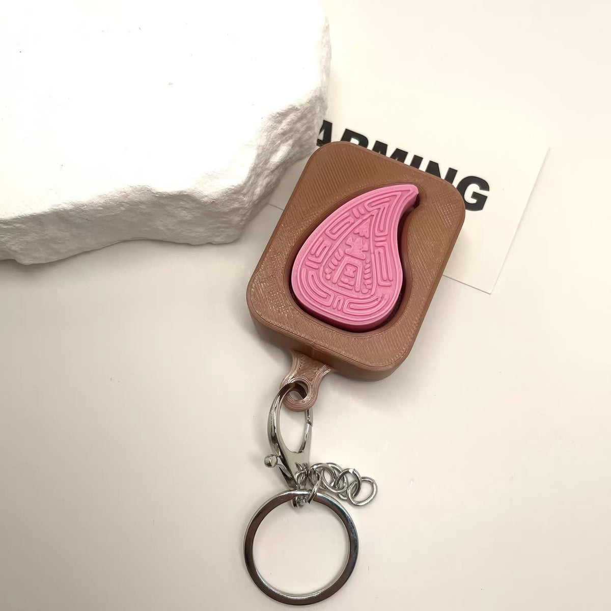 "Red Peach-Shaped Pastry" Charm: Stress-Reliever, Good Luck/Safety Amulet, Keychain, and Fridge Magnet
