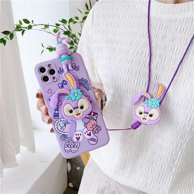 StellaLou & Doraemon Phone Case with Stand and Lanyard