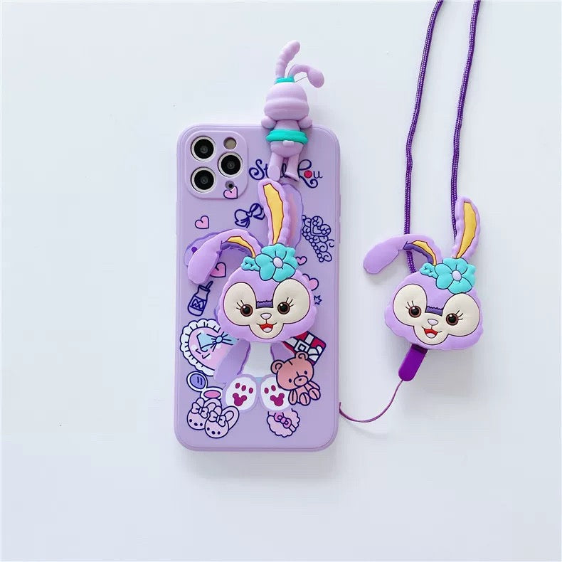StellaLou & Doraemon Phone Case with Stand and Lanyard