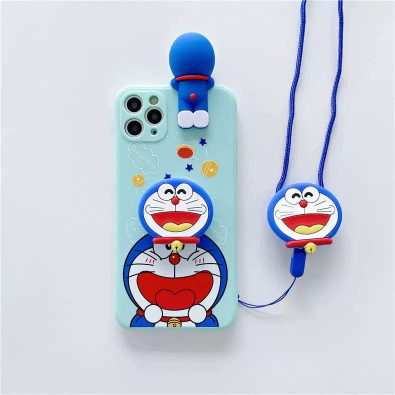 StellaLou & Doraemon Phone Case with Stand and Lanyard