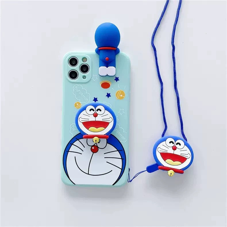 StellaLou & Doraemon Phone Case with Stand and Lanyard