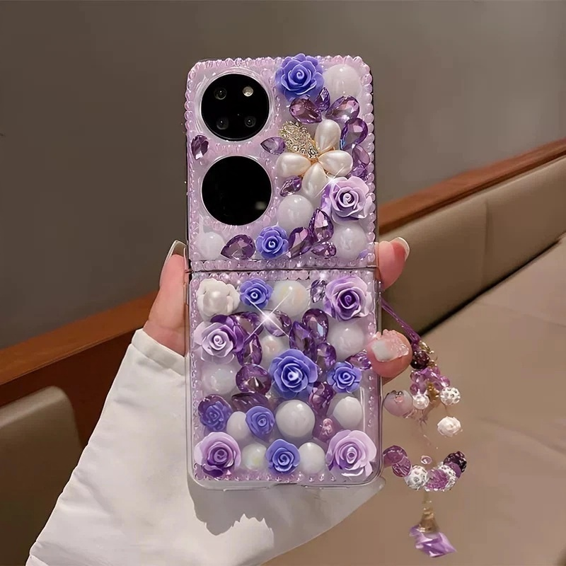 Suitable for Android phone cases featuring beaded flower wrist straps.