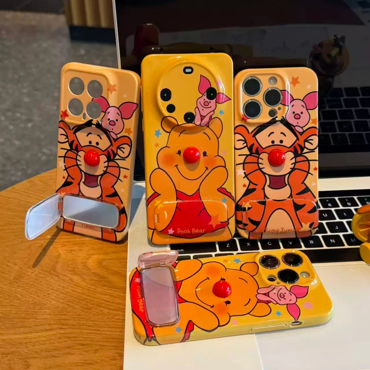 Android Winnie the Pooh and Tigger Mirror Stand Phone Case