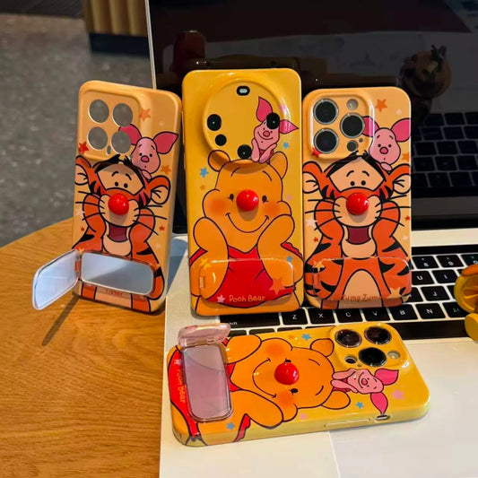 Android Winnie the Pooh and Tigger Mirror Stand Phone Case