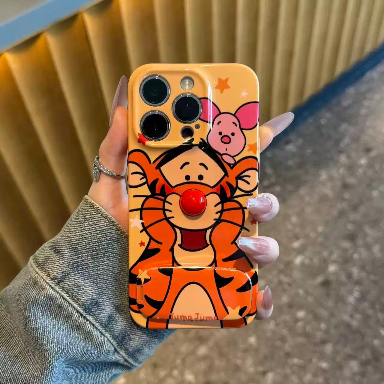 Android Winnie the Pooh and Tigger Mirror Stand Phone Case