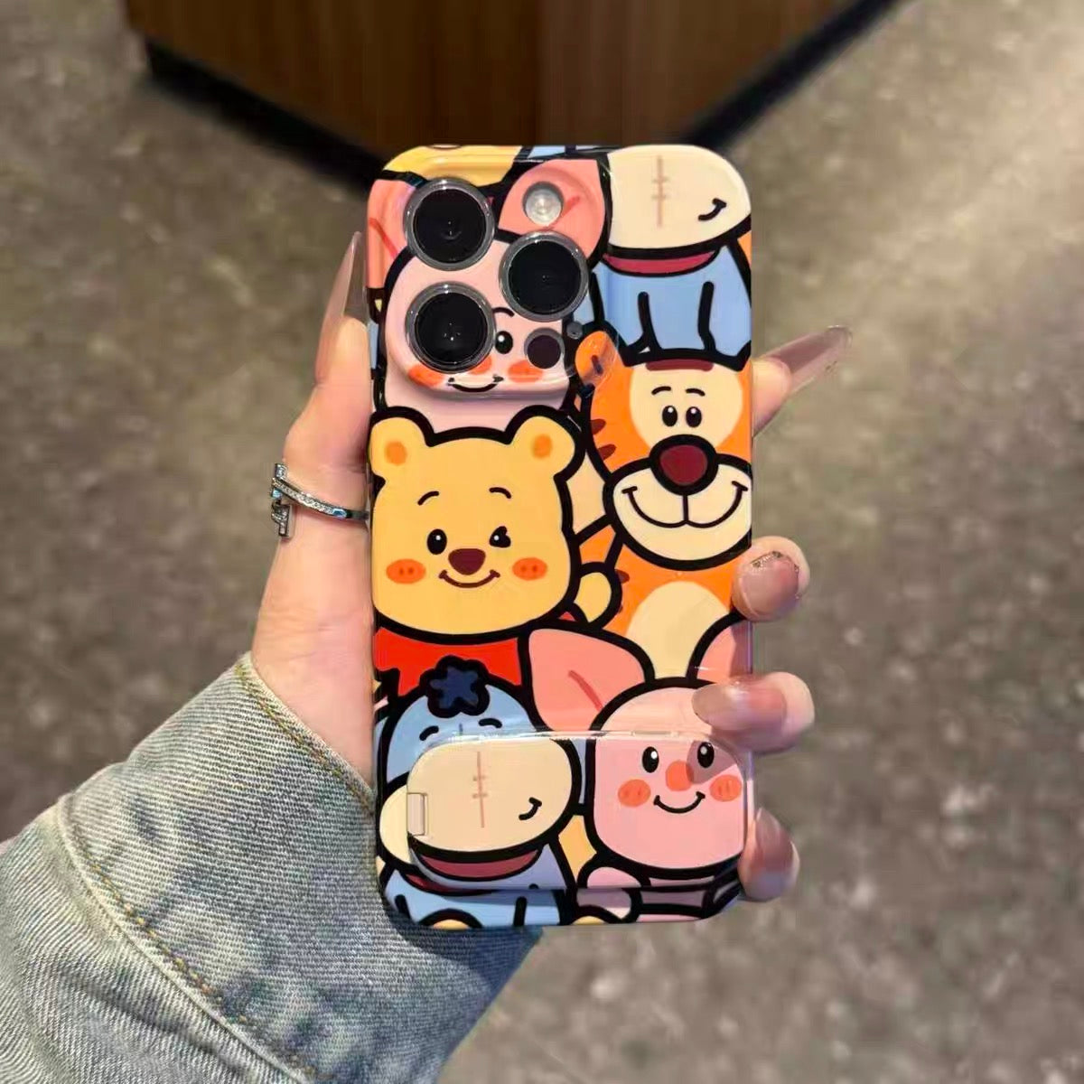 Winnie the Pooh Phone Case with Mirror and Kickstand