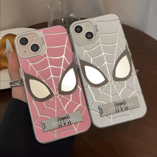 Matching Spider-Man Mirror Stand Phone Case for Couples