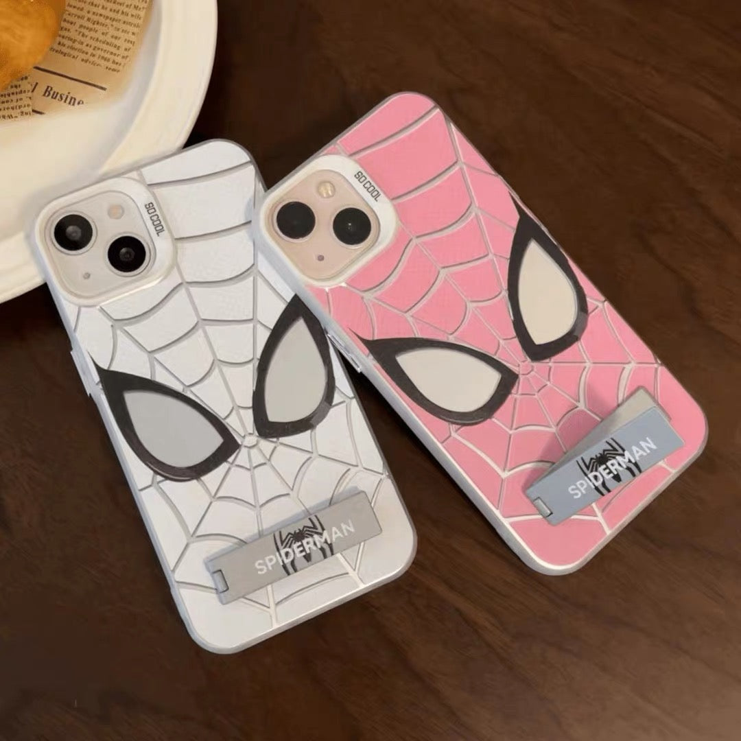 Matching Spider-Man Mirror Stand Phone Case for Couples