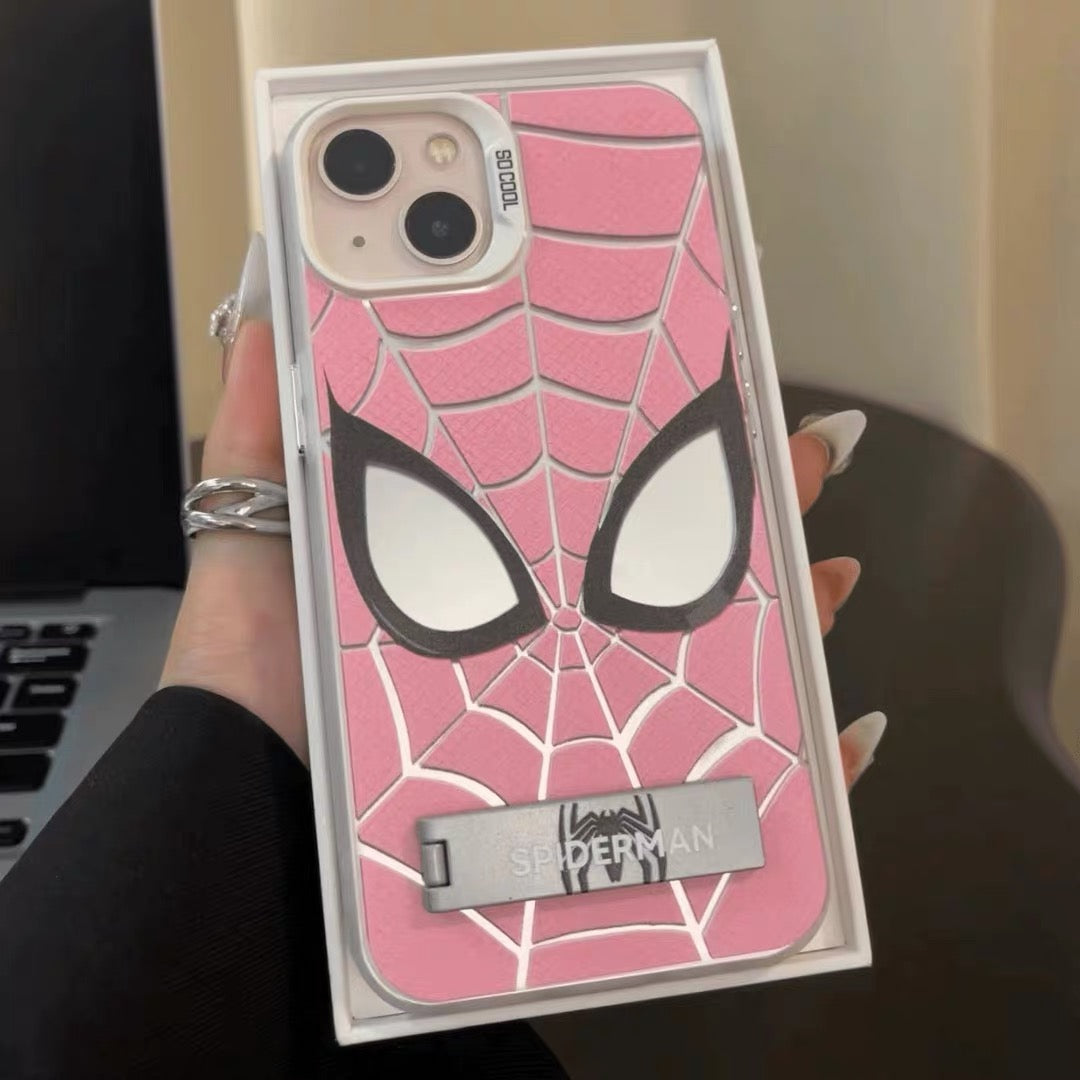 Matching Spider-Man Mirror Stand Phone Case for Couples