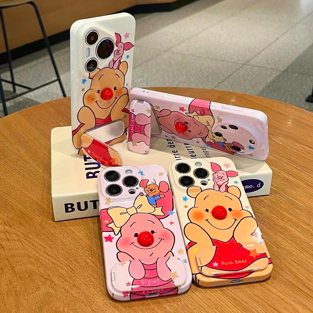 Anduoweini Piggy Mirror Stand Phone Case