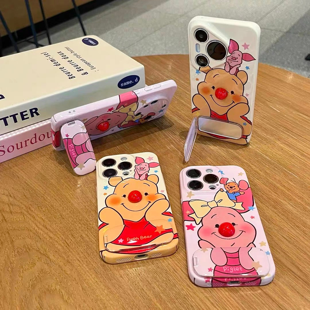 Anduoweini Piggy Mirror Stand Phone Case