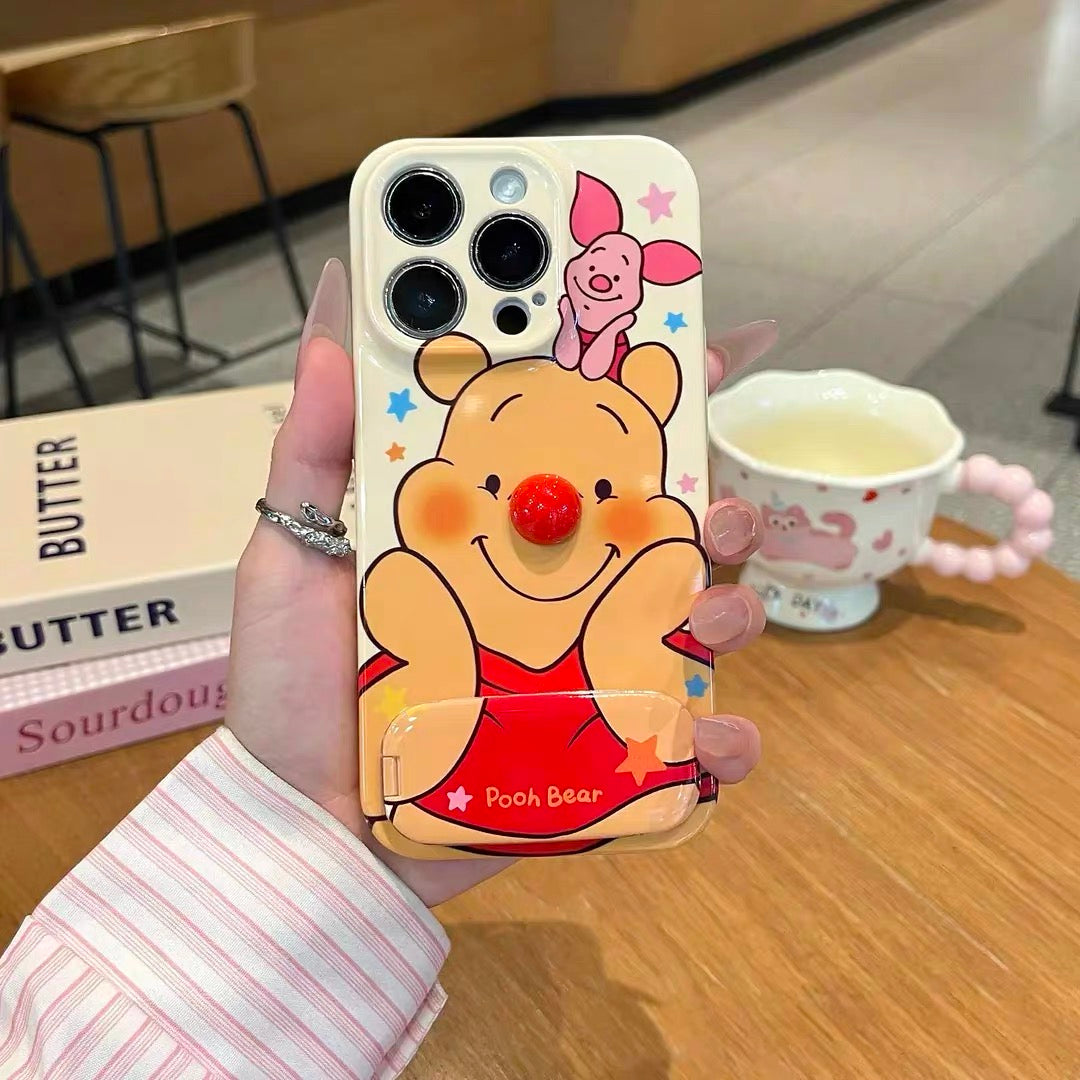 Anduoweini Piggy Mirror Stand Phone Case