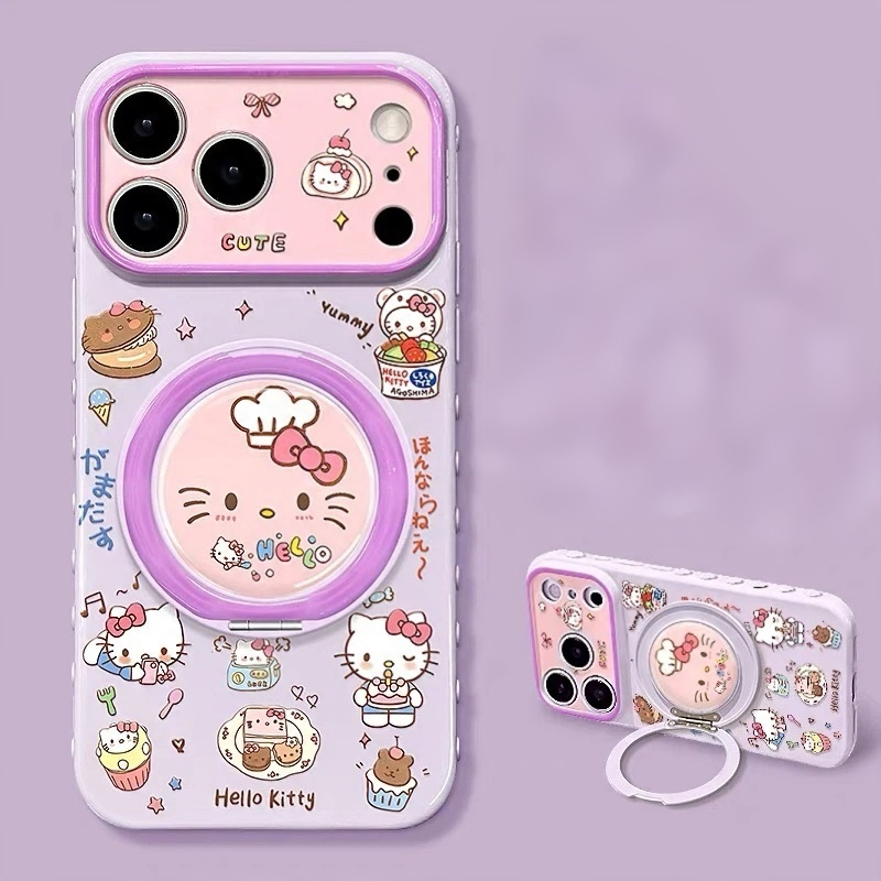 Cake Hello Kitty Phone Case with Bracelet and Stand
