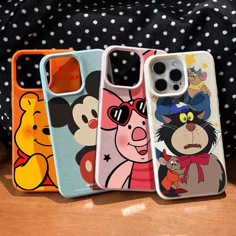Big-Faced Cat, Red-Nosed Mickey, Piglet, and Winnie the Pooh Phone Case