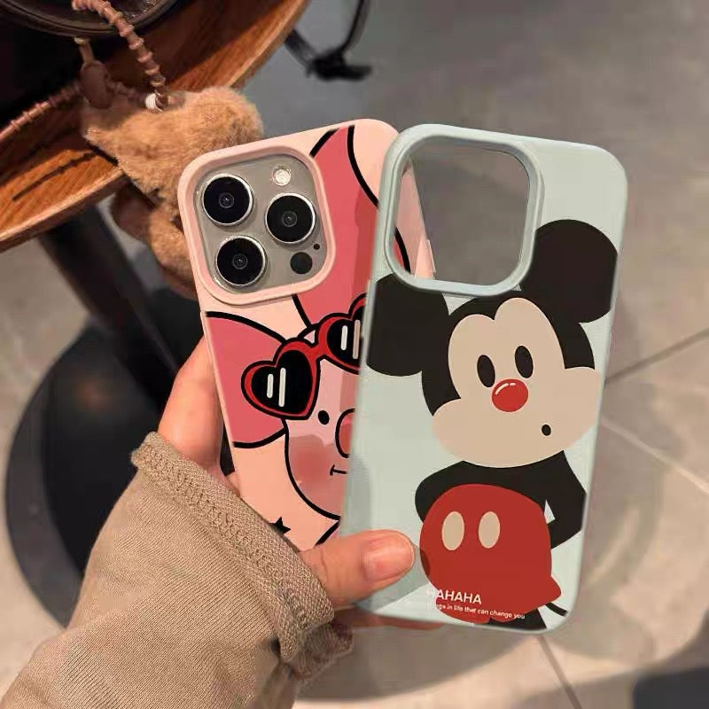 Big-Faced Cat, Red-Nosed Mickey, Piglet, and Winnie the Pooh Phone Case