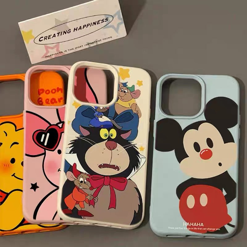 Big-Faced Cat, Red-Nosed Mickey, Piglet, and Winnie the Pooh Phone Case