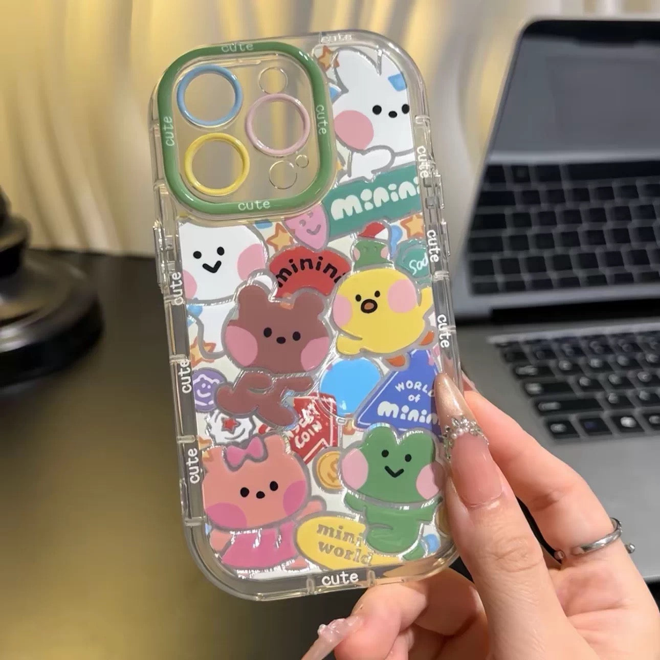 Cartoon frog stand phone case