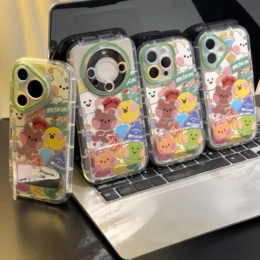 Cartoon frog stand phone case