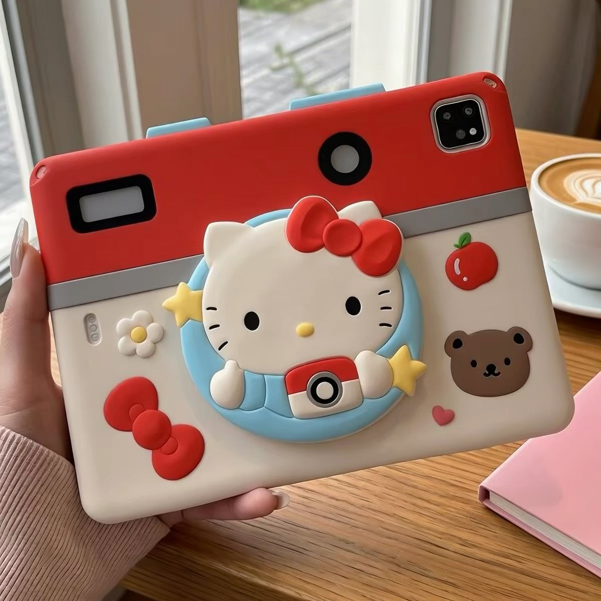 Hello Kitty Rotating Foldable Stand Case for iPad with Stylus Holder & Lanyard