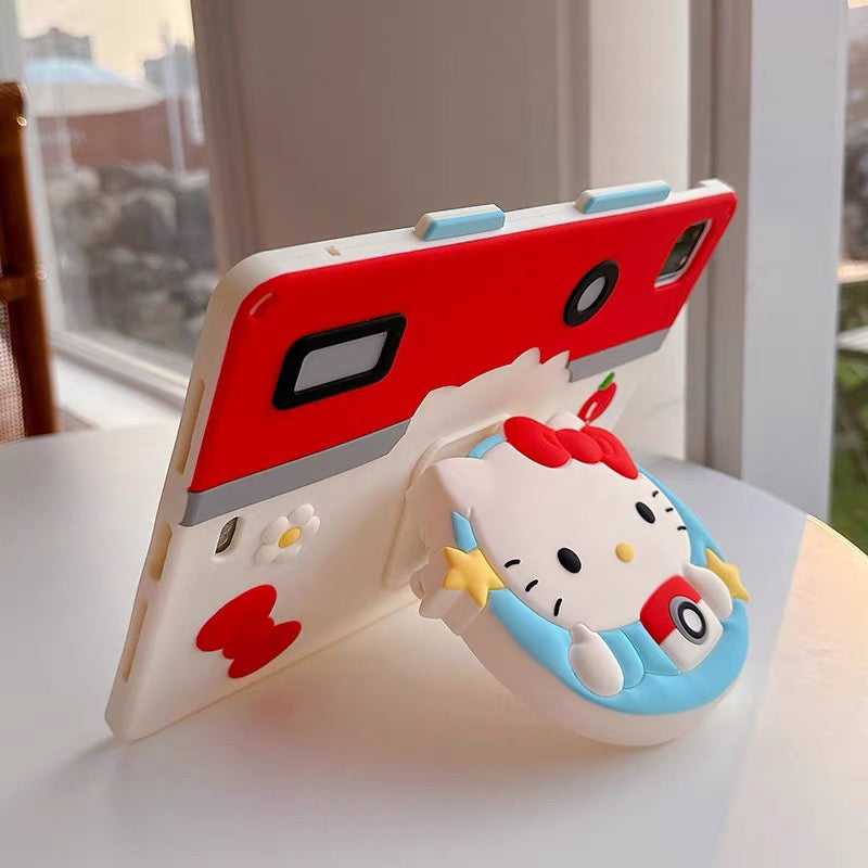 Hello Kitty Rotating Foldable Stand Case for iPad with Stylus Holder & Lanyard