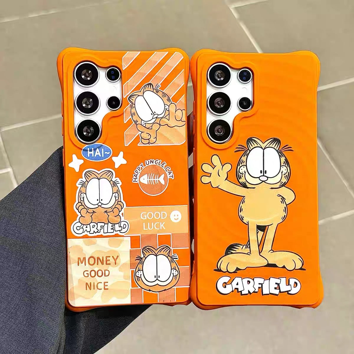 Suitable for Samsung Galaxy S24+ / S24 Plus (Tiger & Garfield) Phone Case with Kickstand and Wrist Strap