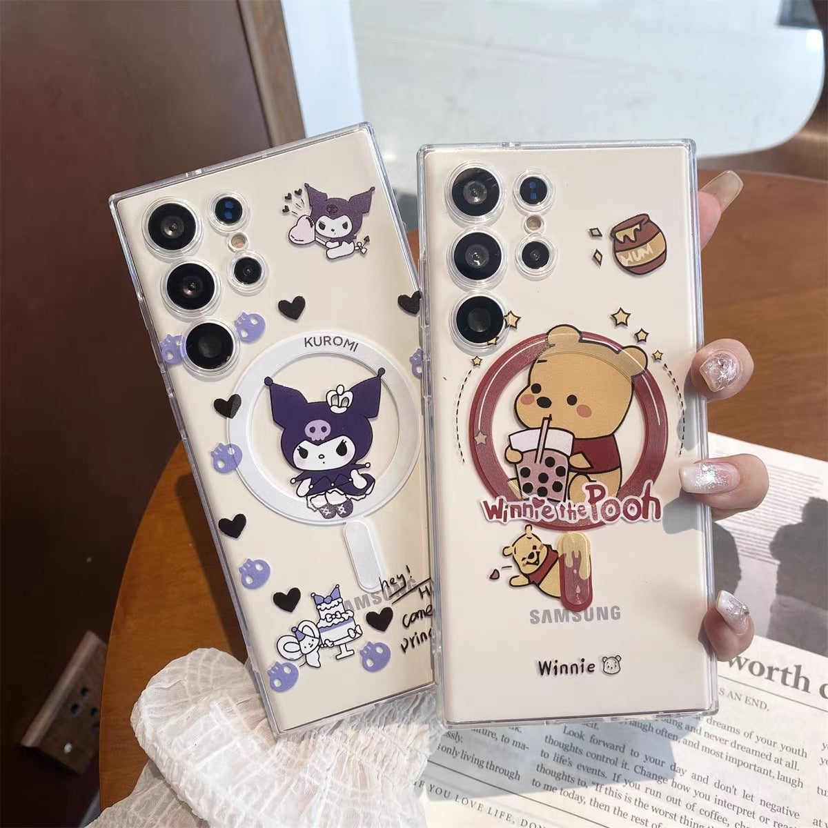 Suitable for Samsung phone cases with Kuromi or Winnie the Pooh stands.