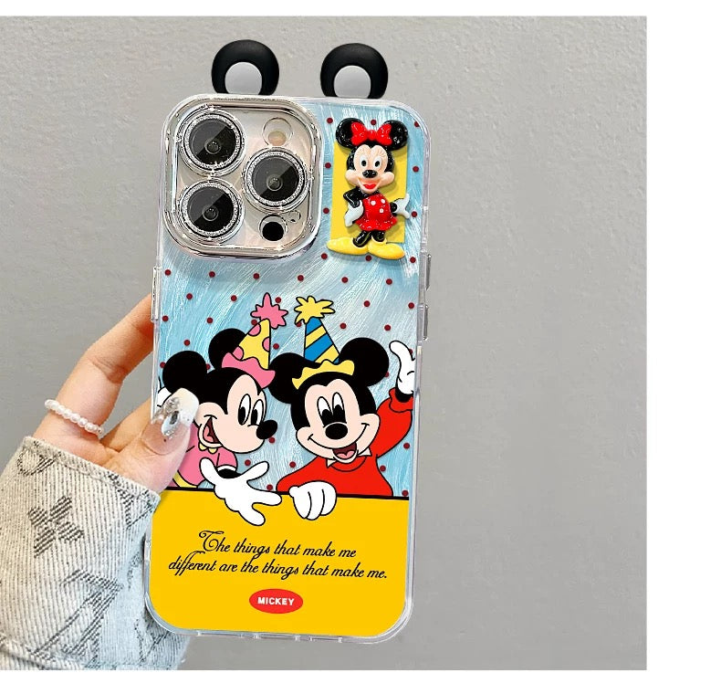 Mickey and Minnie figure phone case