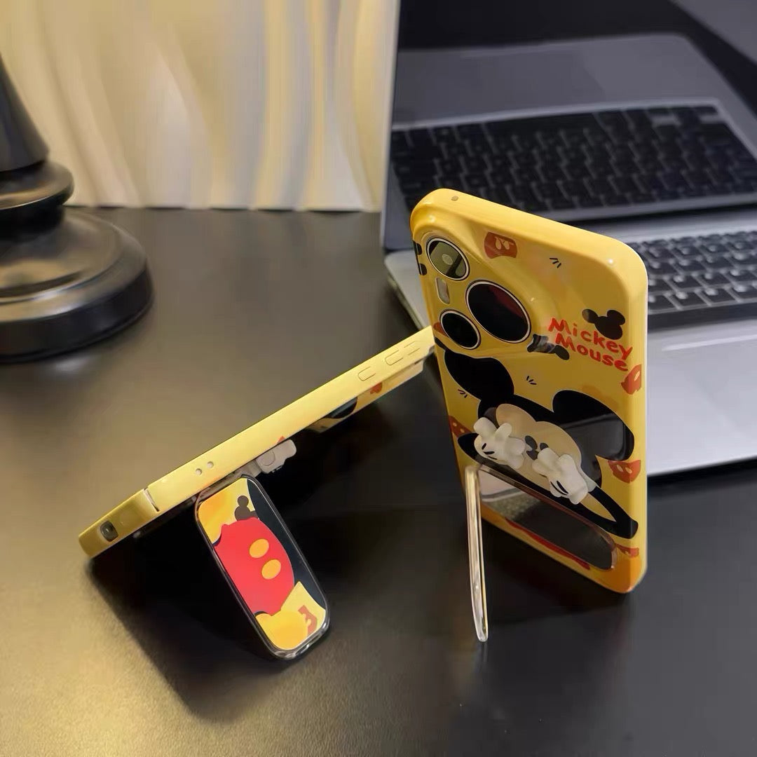 Android Phone Case with Mickey Mirror Stand (Face-Covering Design)