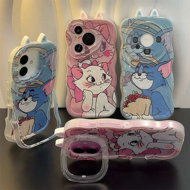 Tom and Marie Cat Couple's Dual-Stand Phone Case