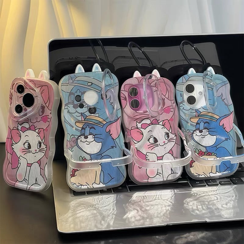 Tom and Marie Cat Couple's Dual-Stand Phone Case