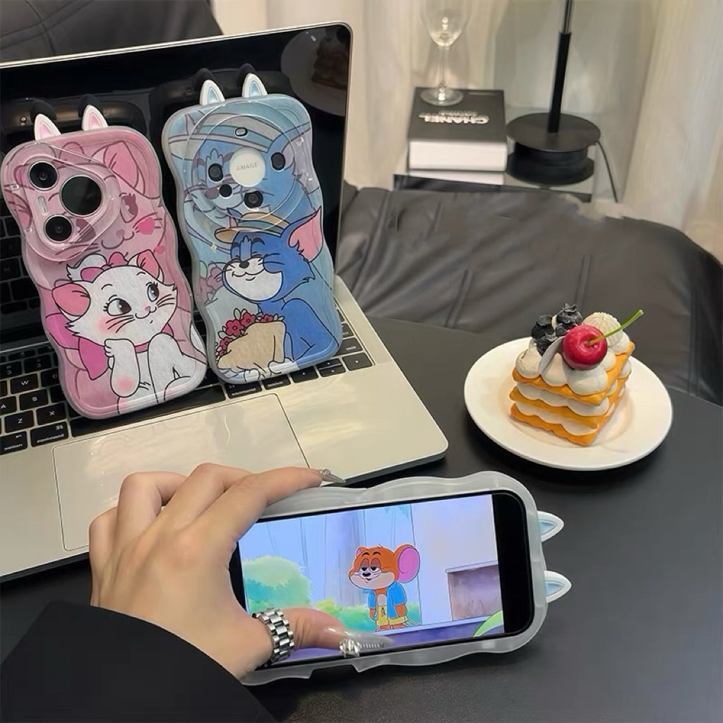 Tom and Marie Cat Couple's Dual-Stand Phone Case