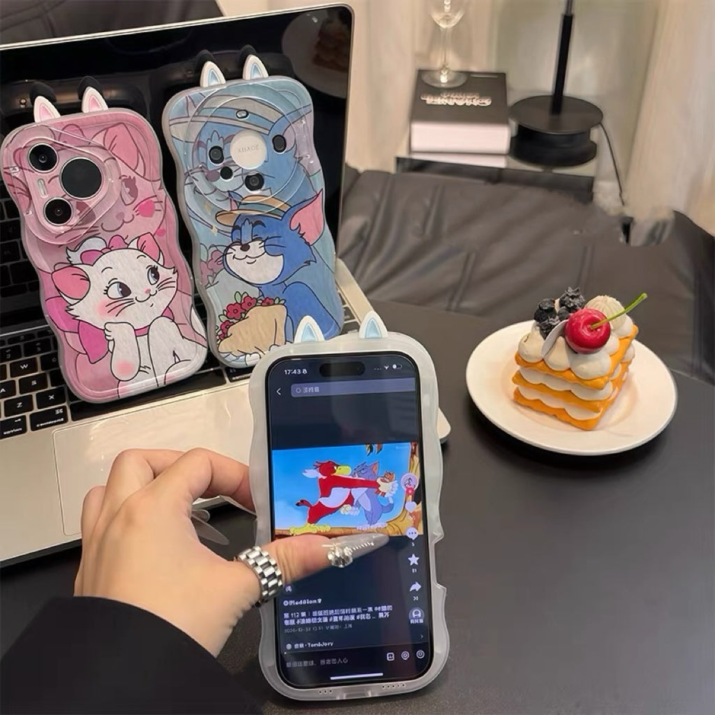Tom and Marie Cat Couple's Dual-Stand Phone Case