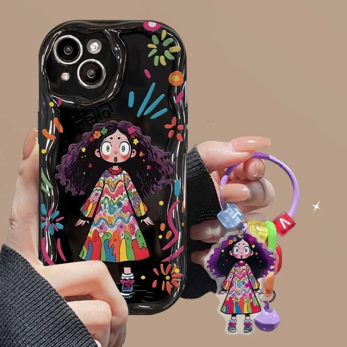 Graffiti-style girl phone case